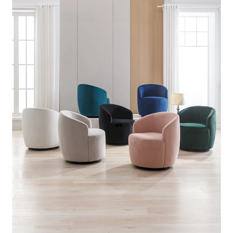 Fauteuil pivotant de 25,6 pouces avec revêtement noir