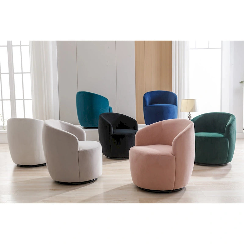 Fauteuil pivotant de 25,6 pouces avec revêtement noir