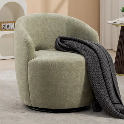 Fauteuil pivotant de 25,6 pouces avec revêtement noir