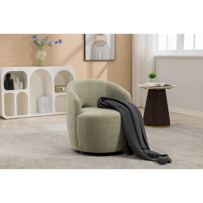 Fauteuil pivotant de 25,6 pouces avec revêtement noir