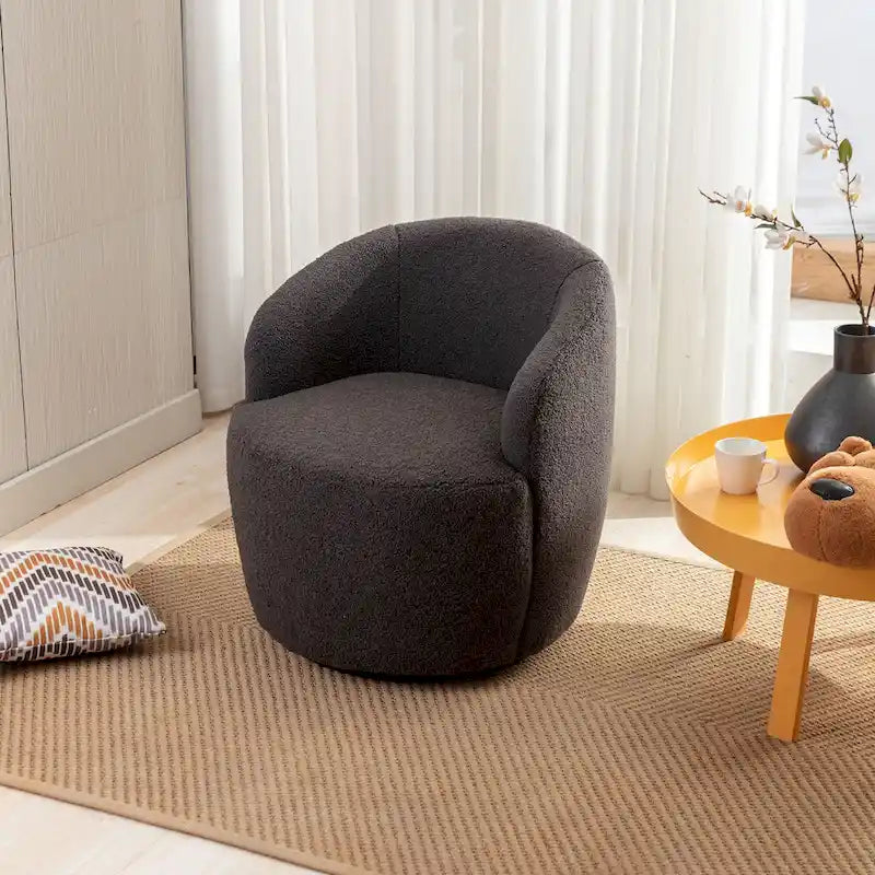 Fauteuil pivotant de 25,6 pouces avec revêtement noir