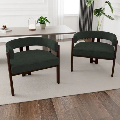 Fauteuil d'appoint moderne rembourré avec dossier ouvert, chaise de salle à manger à 3 pieds style tonneau, chaise d'appoint confortable pour salon, lot de 2