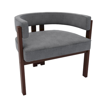 Fauteuil d'appoint moderne rembourré avec dossier ouvert, chaise de salle à manger à 3 pieds style tonneau, chaise d'appoint confortable pour salon, lot de 2