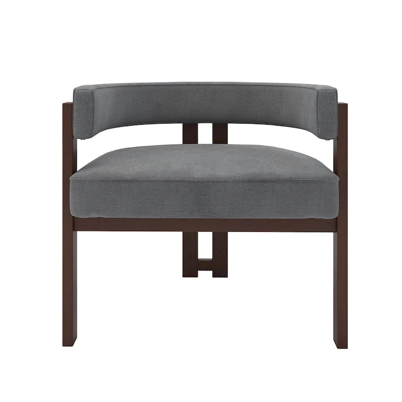 Fauteuil d'appoint moderne rembourré avec dossier ouvert, chaise de salle à manger à 3 pieds style tonneau, chaise d'appoint confortable pour salon, lot de 2