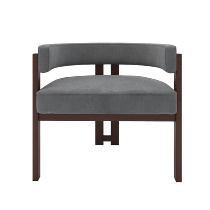 Fauteuil d'appoint moderne rembourré avec dossier ouvert, chaise de salle à manger à 3 pieds style tonneau, chaise d'appoint confortable pour salon, lot de 2