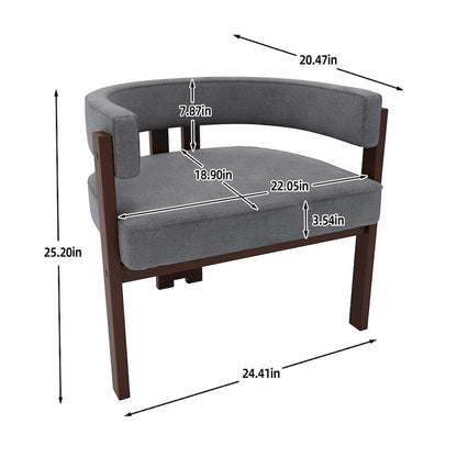 Fauteuil d'appoint moderne rembourré avec dossier ouvert, chaise de salle à manger à 3 pieds style tonneau, chaise d'appoint confortable pour salon, lot de 2
