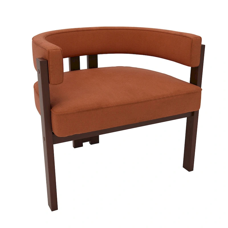 Fauteuil d'appoint moderne rembourré avec dossier ouvert, chaise de salle à manger à 3 pieds style tonneau, chaise d'appoint confortable pour salon, lot de 2