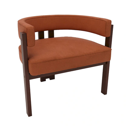Fauteuil d'appoint moderne rembourré avec dossier ouvert, chaise de salle à manger à 3 pieds style tonneau, chaise d'appoint confortable pour salon, lot de 2