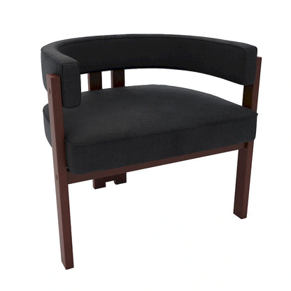 Fauteuil d'appoint moderne rembourré avec dossier ouvert, chaise de salle à manger à 3 pieds style tonneau, chaise d'appoint confortable pour salon, lot de 2