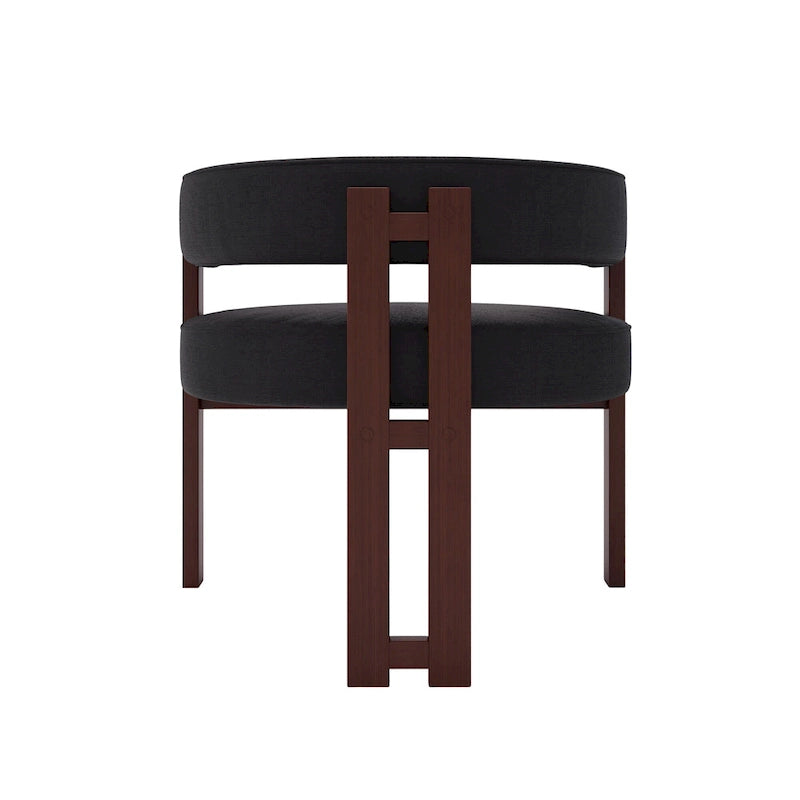 Fauteuil d'appoint moderne rembourré avec dossier ouvert, chaise de salle à manger à 3 pieds style tonneau, chaise d'appoint confortable pour salon, lot de 2