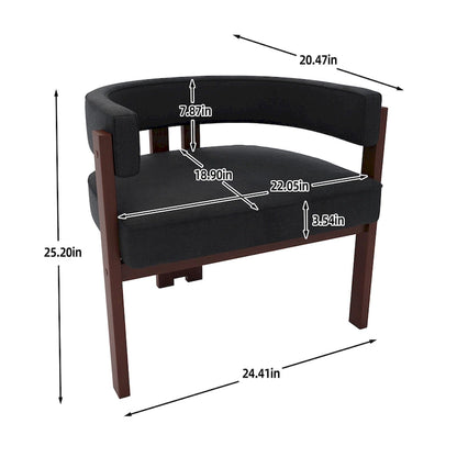 Fauteuil d'appoint moderne rembourré avec dossier ouvert, chaise de salle à manger à 3 pieds style tonneau, chaise d'appoint confortable pour salon, lot de 2