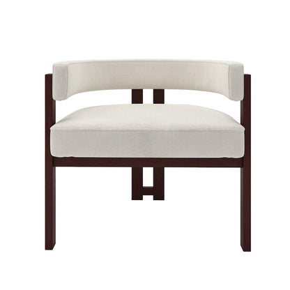 Fauteuil d'appoint moderne rembourré avec dossier ouvert, chaise de salle à manger à 3 pieds style tonneau, chaise d'appoint confortable pour salon, lot de 2