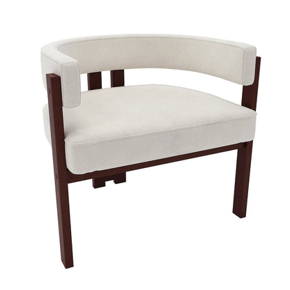 Fauteuil d'appoint moderne rembourré avec dossier ouvert, chaise de salle à manger à 3 pieds style tonneau, chaise d'appoint confortable pour salon, lot de 2