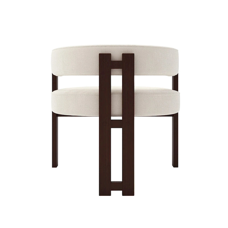 Fauteuil d'appoint moderne rembourré avec dossier ouvert, chaise de salle à manger à 3 pieds style tonneau, chaise d'appoint confortable pour salon, lot de 2