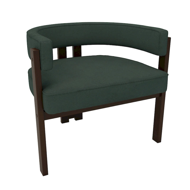 Fauteuil d'appoint moderne rembourré avec dossier ouvert, chaise de salle à manger à 3 pieds style tonneau, chaise d'appoint confortable pour salon, lot de 2