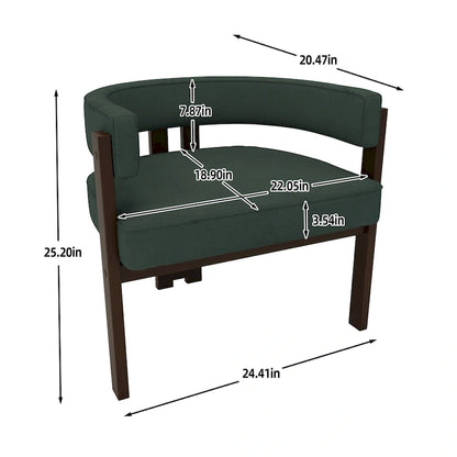 Fauteuil d'appoint moderne rembourré avec dossier ouvert, chaise de salle à manger à 3 pieds style tonneau, chaise d'appoint confortable pour salon, lot de 2