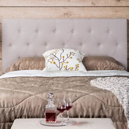 Tête de lit réglable Zele moderne en lin ivoire de Furniture of America