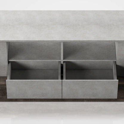 Meuble TV Geso Industrial en chêne et gris clair, 71 pouces, 4 étagères, par Furniture of America
