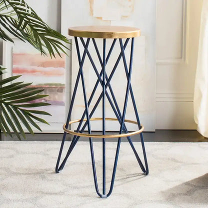 Tabouret de bar SAFAVIEH Elissa 76 cm, finition feuille d'or - 46 x 46 x 76 cm - 46 x 46 x 76 cm (L x P x H)