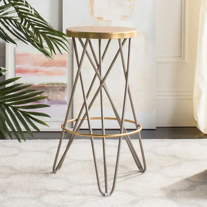 Tabouret de bar SAFAVIEH Elissa 76 cm, finition feuille d'or - 46 x 46 x 76 cm - 46 x 46 x 76 cm (L x P x H)