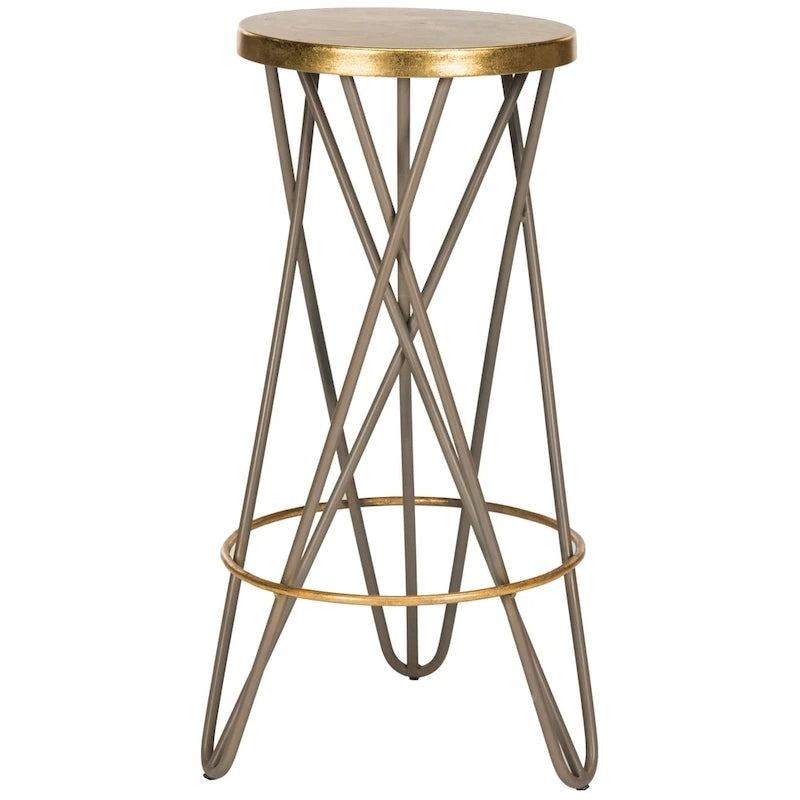 Tabouret de bar SAFAVIEH Elissa 76 cm, finition feuille d'or - 46 x 46 x 76 cm - 46 x 46 x 76 cm (L x P x H)