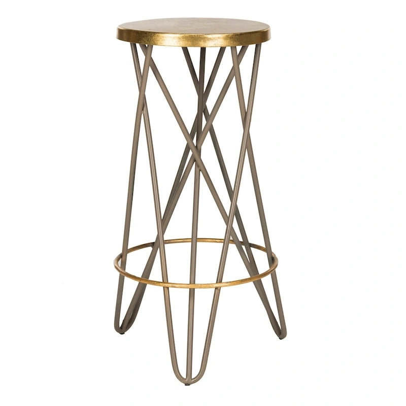 Tabouret de bar SAFAVIEH Elissa 76 cm, finition feuille d'or - 46 x 46 x 76 cm - 46 x 46 x 76 cm (L x P x H)