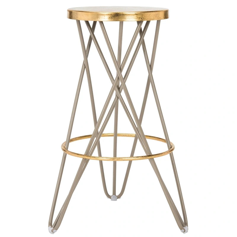 Tabouret de bar SAFAVIEH Elissa 76 cm, finition feuille d'or - 46 x 46 x 76 cm - 46 x 46 x 76 cm (L x P x H)