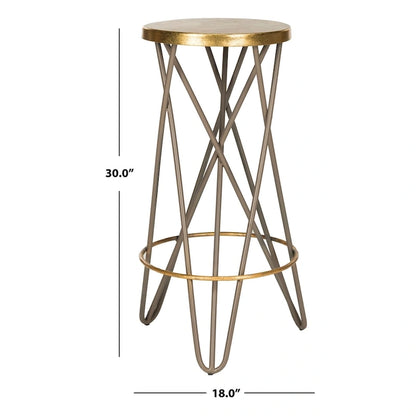 Tabouret de bar SAFAVIEH Elissa 76 cm, finition feuille d'or - 46 x 46 x 76 cm - 46 x 46 x 76 cm (L x P x H)