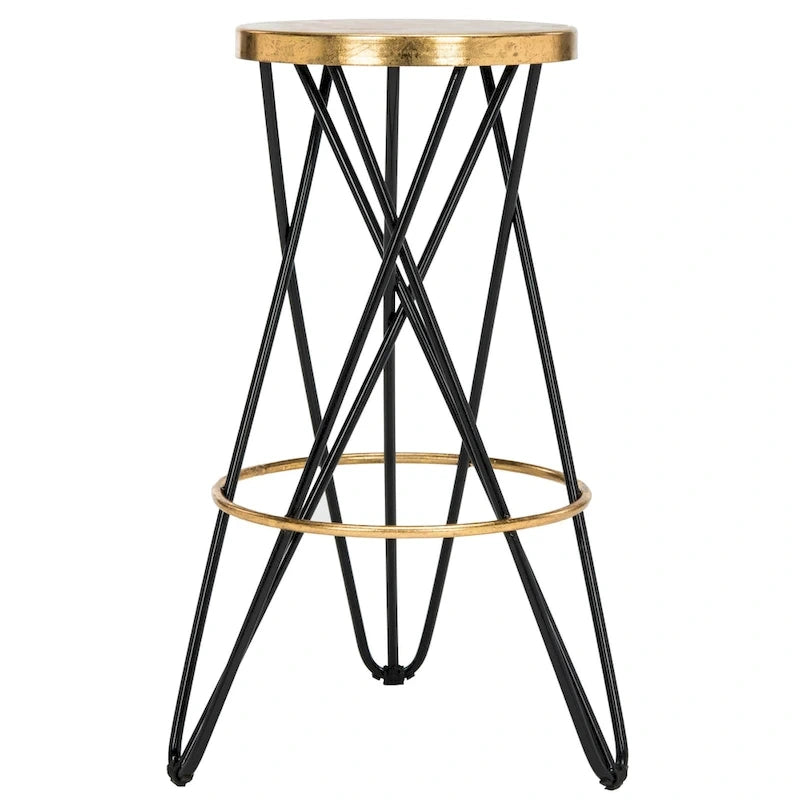 Tabouret de bar SAFAVIEH Elissa 76 cm, finition feuille d'or - 46 x 46 x 76 cm - 46 x 46 x 76 cm (L x P x H)