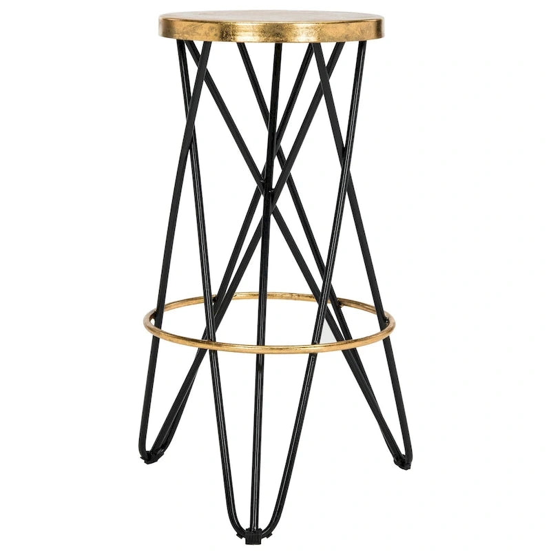 Tabouret de bar SAFAVIEH Elissa 76 cm, finition feuille d'or - 46 x 46 x 76 cm - 46 x 46 x 76 cm (L x P x H)