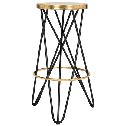 Tabouret de bar SAFAVIEH Elissa 76 cm, finition feuille d'or - 46 x 46 x 76 cm - 46 x 46 x 76 cm (L x P x H)