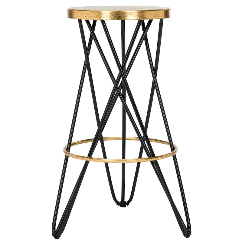 Tabouret de bar SAFAVIEH Elissa 76 cm, finition feuille d'or - 46 x 46 x 76 cm - 46 x 46 x 76 cm (L x P x H)