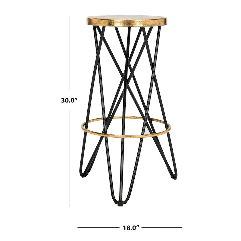 Tabouret de bar SAFAVIEH Elissa 76 cm, finition feuille d'or - 46 x 46 x 76 cm - 46 x 46 x 76 cm (L x P x H)
