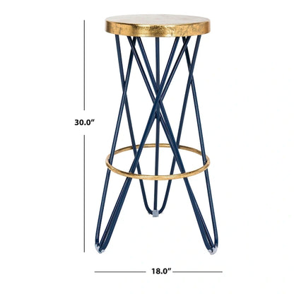 Tabouret de bar SAFAVIEH Elissa 76 cm, finition feuille d'or - 46 x 46 x 76 cm - 46 x 46 x 76 cm (L x P x H)