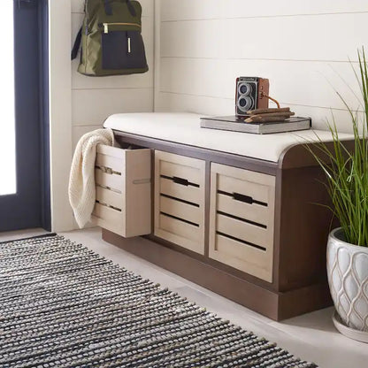 Banc à coussins SAFAVIEH Mozella à 3 tiroirs - 42 po L x 15 po P x 20 po H