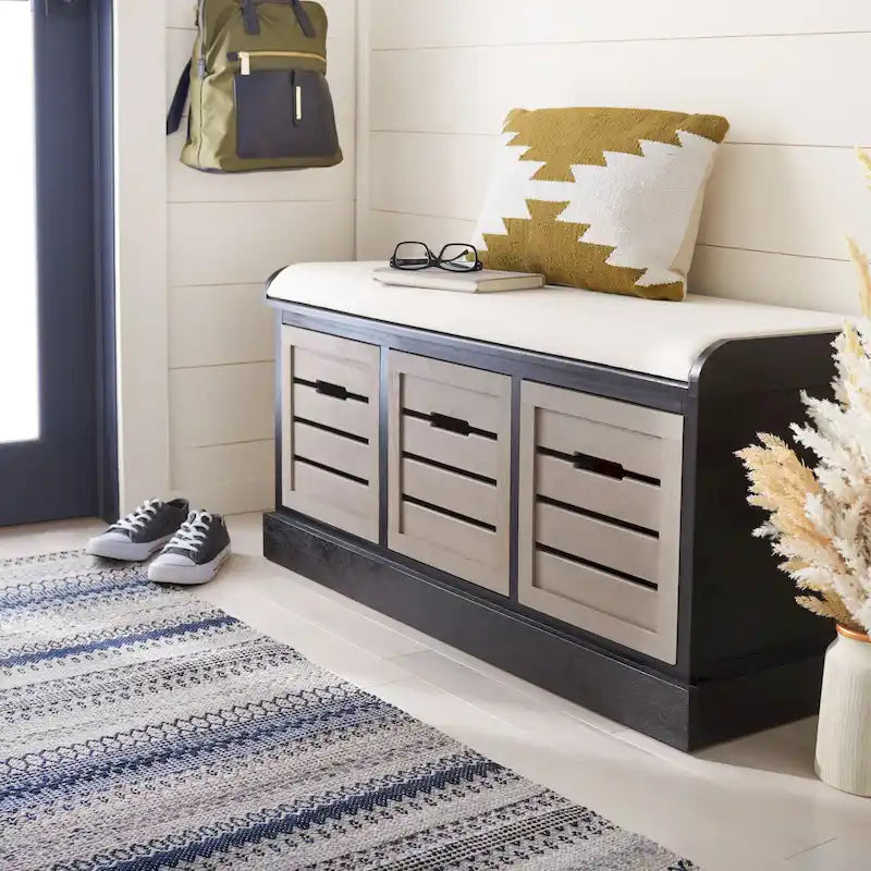 Banc à coussins SAFAVIEH Mozella à 3 tiroirs - 42 po L x 15 po P x 20 po H