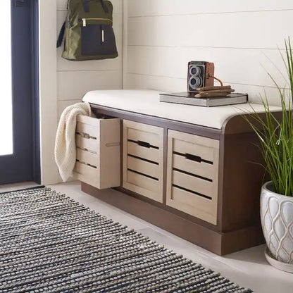 Banc à coussins SAFAVIEH Mozella à 3 tiroirs - 42 po L x 15 po P x 20 po H