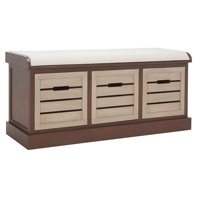 Banc à coussins SAFAVIEH Mozella à 3 tiroirs - 42 po L x 15 po P x 20 po H
