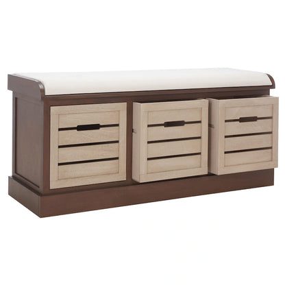 Banc à coussins SAFAVIEH Mozella à 3 tiroirs - 42 po L x 15 po P x 20 po H