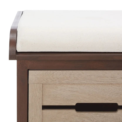 Banc à coussins SAFAVIEH Mozella à 3 tiroirs - 42 po L x 15 po P x 20 po H