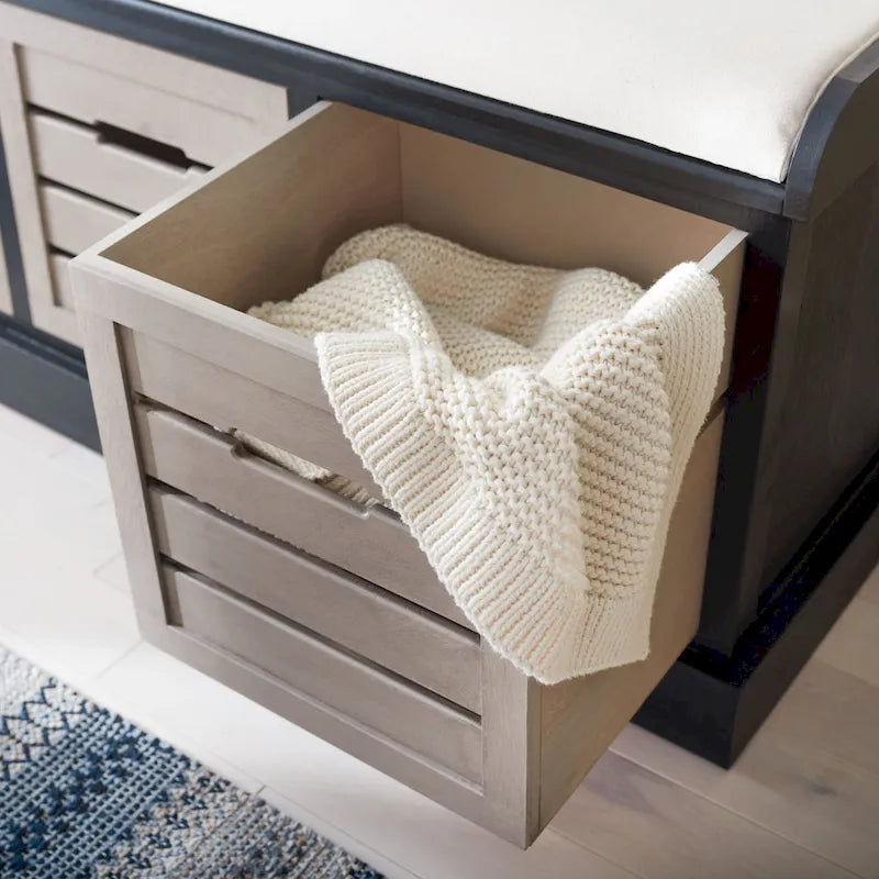Banc à coussins SAFAVIEH Mozella à 3 tiroirs - 42 po L x 15 po P x 20 po H