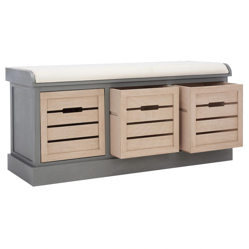 Banc à coussins SAFAVIEH Mozella à 3 tiroirs - 42 po L x 15 po P x 20 po H