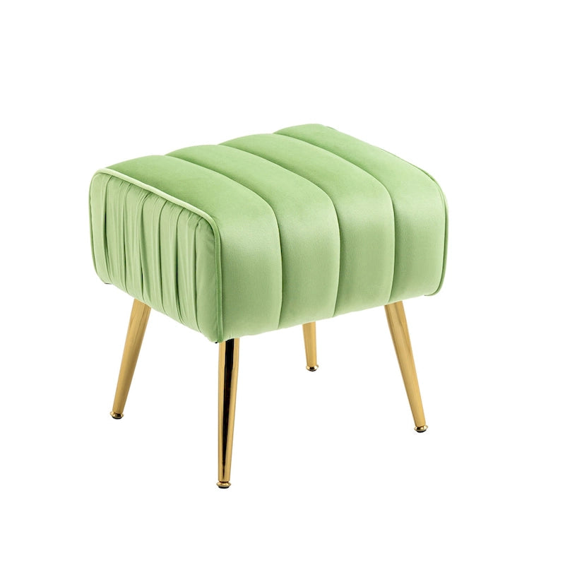 Fauteuil d'appoint capitonné en velours avec repose-pieds - 73,5 x 73,5 x 73,5 cm