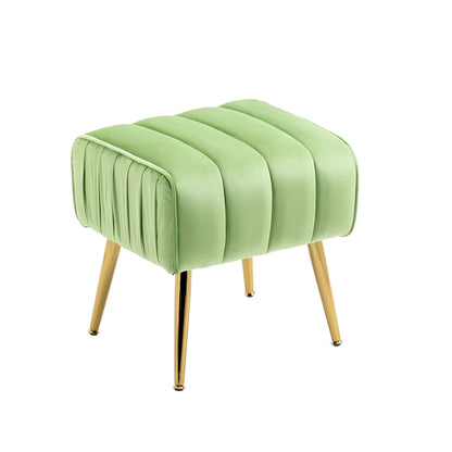 Fauteuil d'appoint capitonné en velours avec repose-pieds - 73,5 x 73,5 x 73,5 cm
