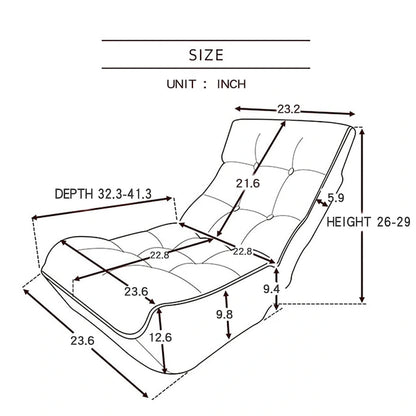 Fauteuil inclinable japonais Tatami Balcony - 41,30 x 23,60 x 29,00