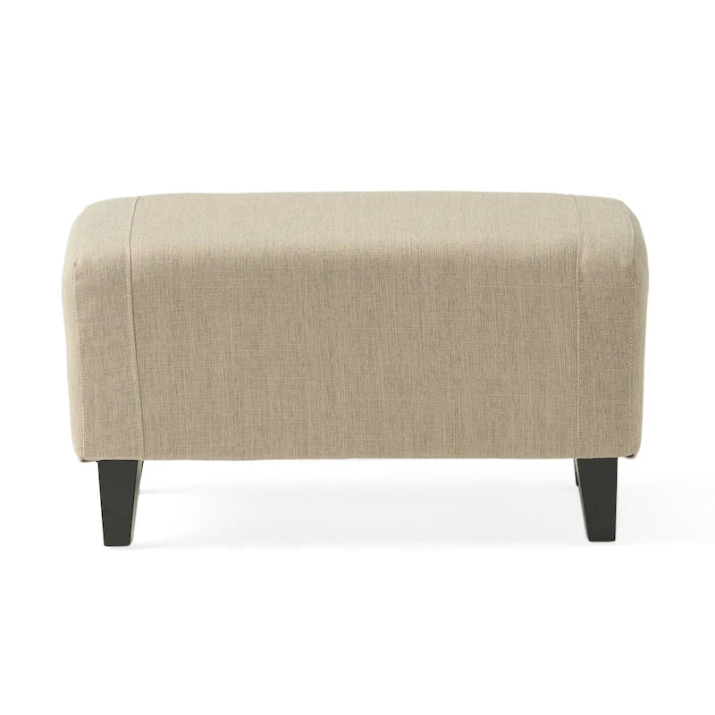 Fauteuil club Elaine en tissu capitonné beige clair avec repose-pieds, par Christopher Knight Home