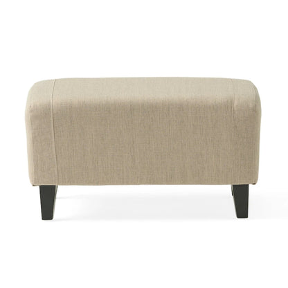 Fauteuil club Elaine en tissu capitonné beige clair avec repose-pieds, par Christopher Knight Home