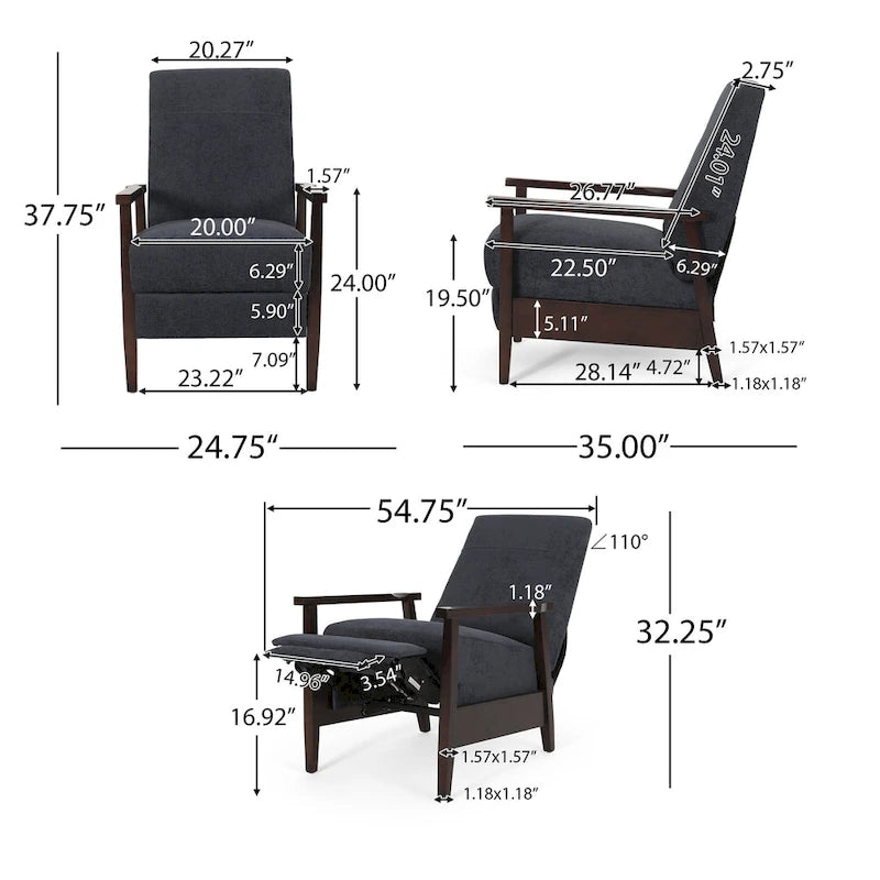 Fauteuil inclinable rembourré Plevna de Christopher Knight Home