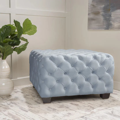 Pouf en velours capitonné Jaymee Modern Glam de Christopher Knight Home