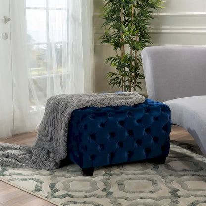 Pouf en velours capitonné Jaymee Modern Glam de Christopher Knight Home